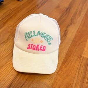 Billabong Kids Cream Trucker Hat with Colorful Print